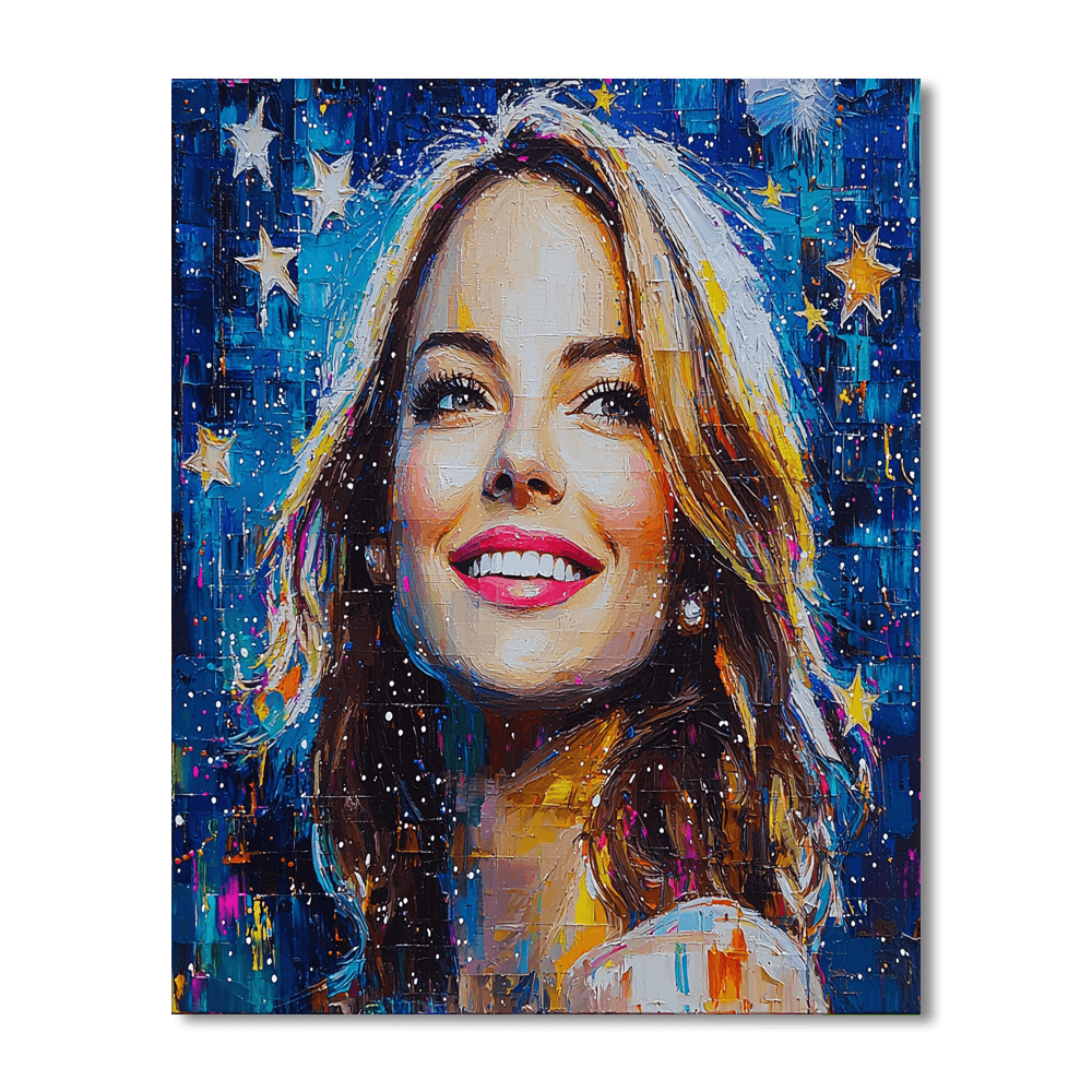 Emma Stone: Radiance Of A La La Land Dreamer Painting Number Kit