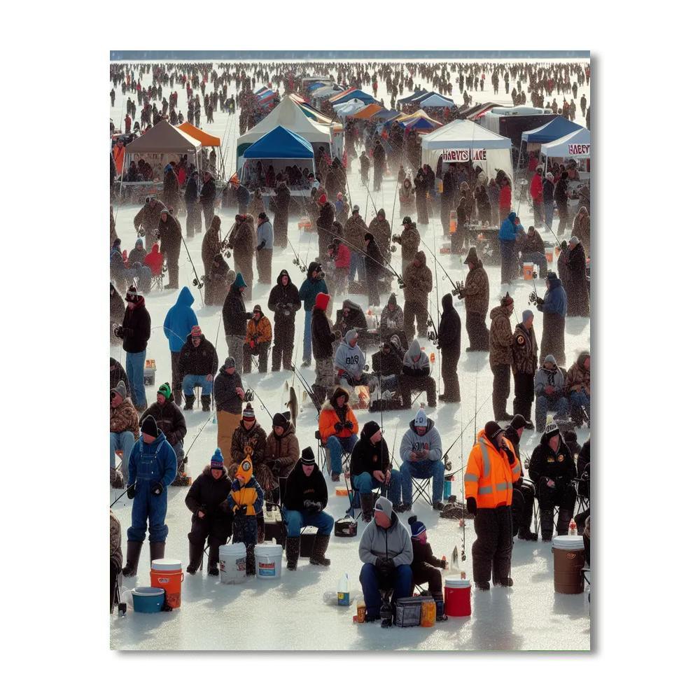 Harvey's Lake Ice Fishing Festival - Pennsylvania, Usa Numbered Painting Kits