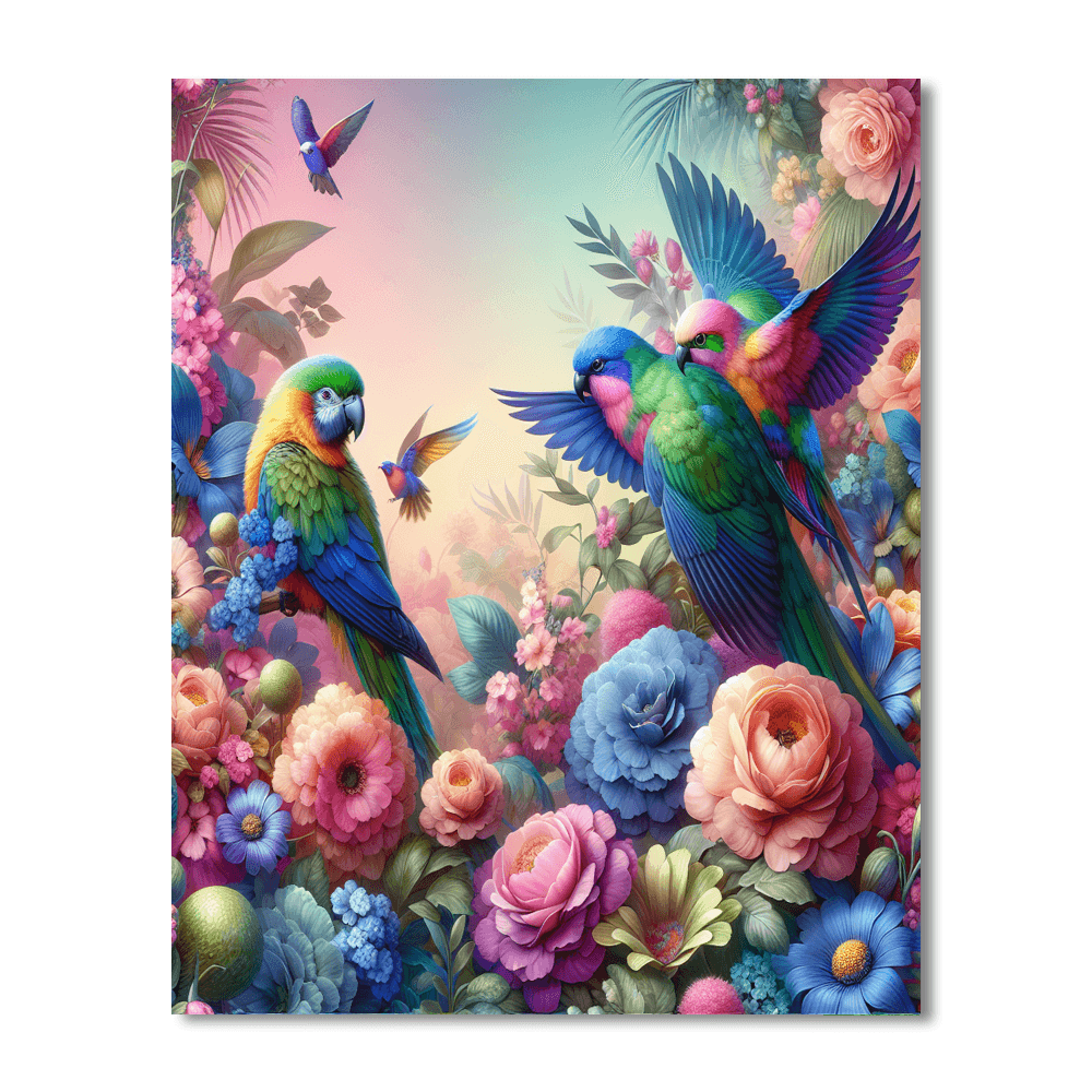Dazzling Colorful Birds Painting By Numbers Kit