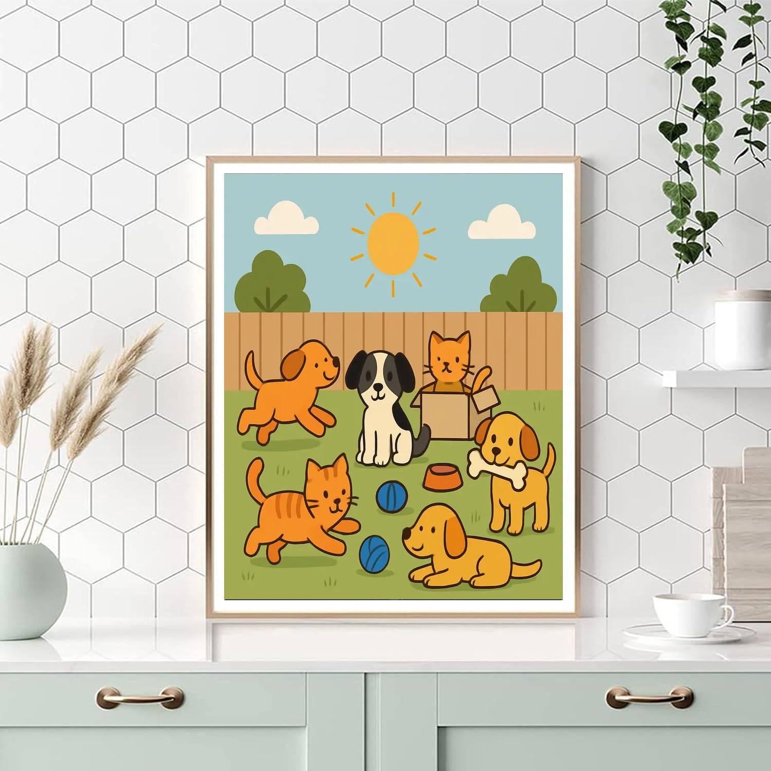 Pet Playground Fun DIY Paint By Numbers