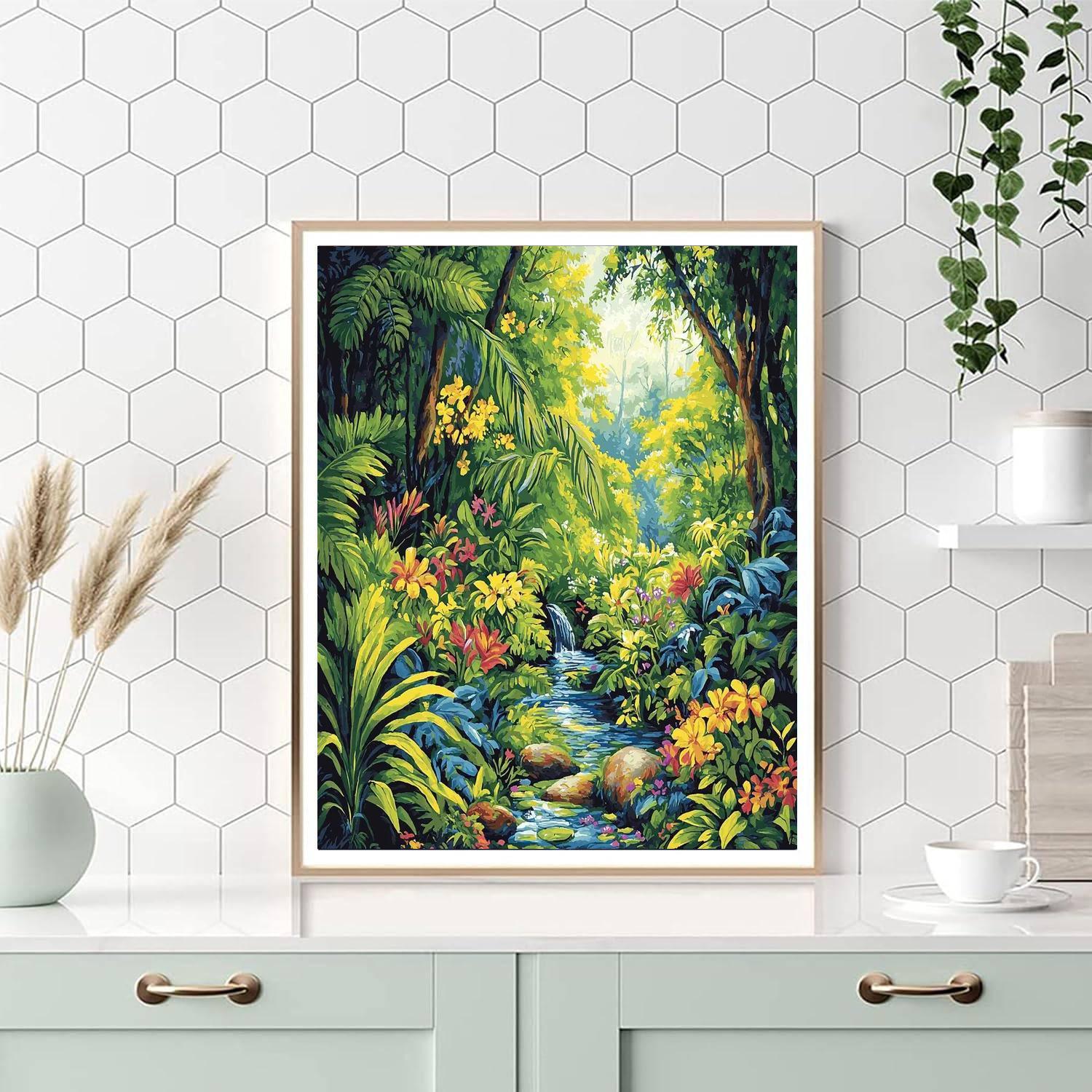 Henri Rousseau Inspired Fantasy Forest Glade  Numbered Painting Kits