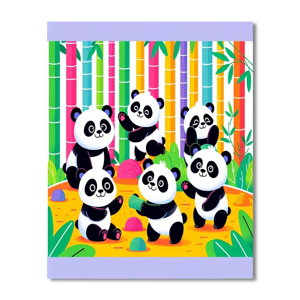 Panda's Bamboo Bash Paint By Numbers