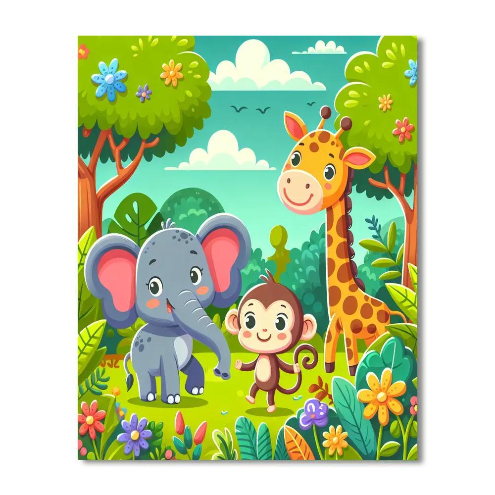 Animal Adventure Expedition Paint By Numbers Art