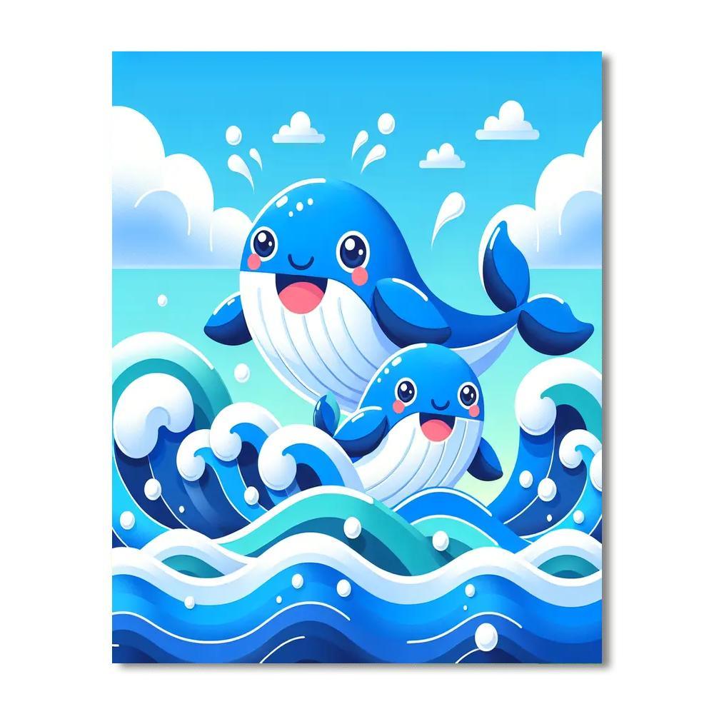 Sailing Whales Numbered Painting Kits