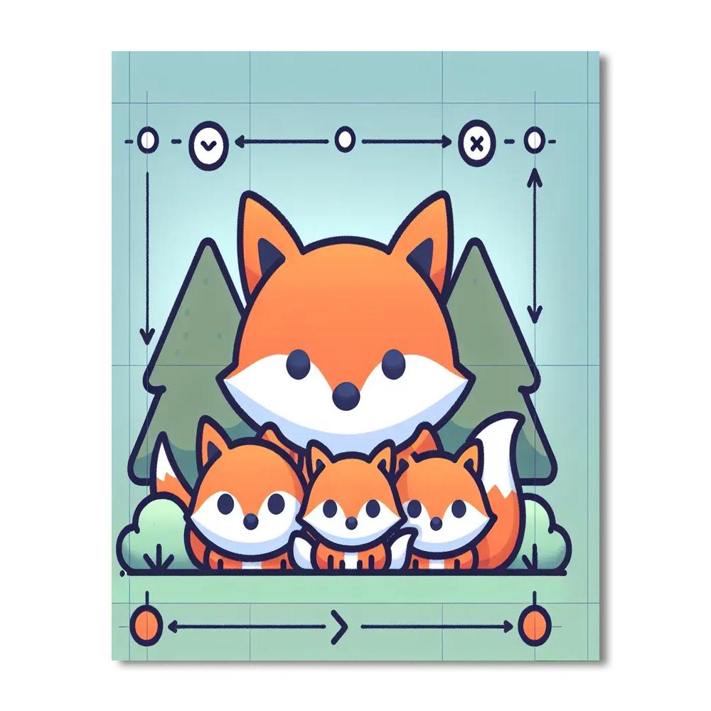 Cozy Fox Family Gathering Paint By Numbers