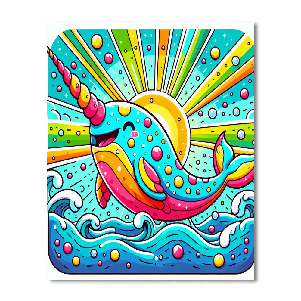 Snazzy Narwhal Paint By Numbers
