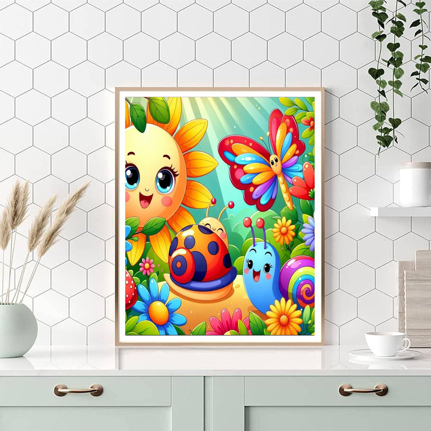Friendly Garden Creatures Paint By Numbers Art