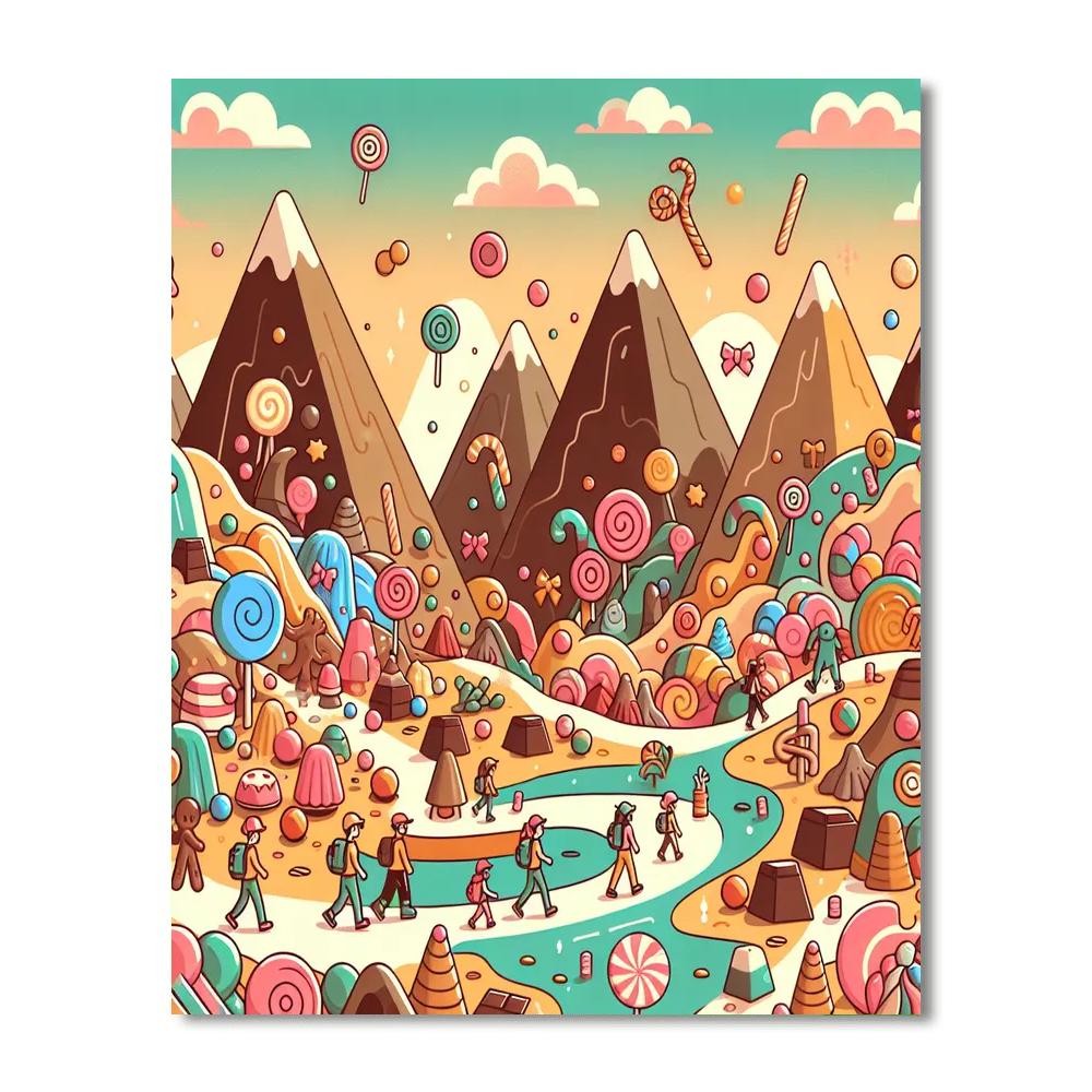 Journey To Candy Mountain DIY Paint By Numbers