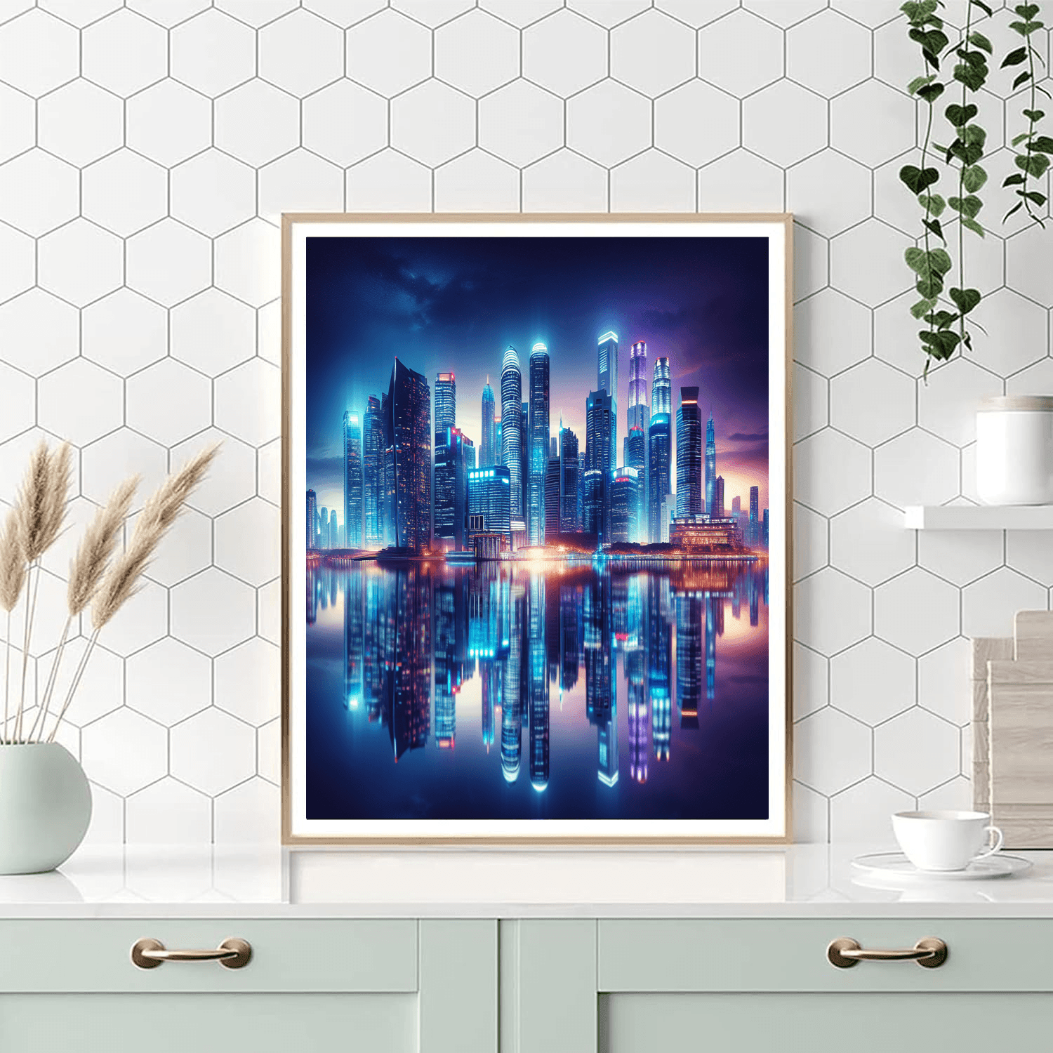 Captivating City Reflections Numbered Painting Kits