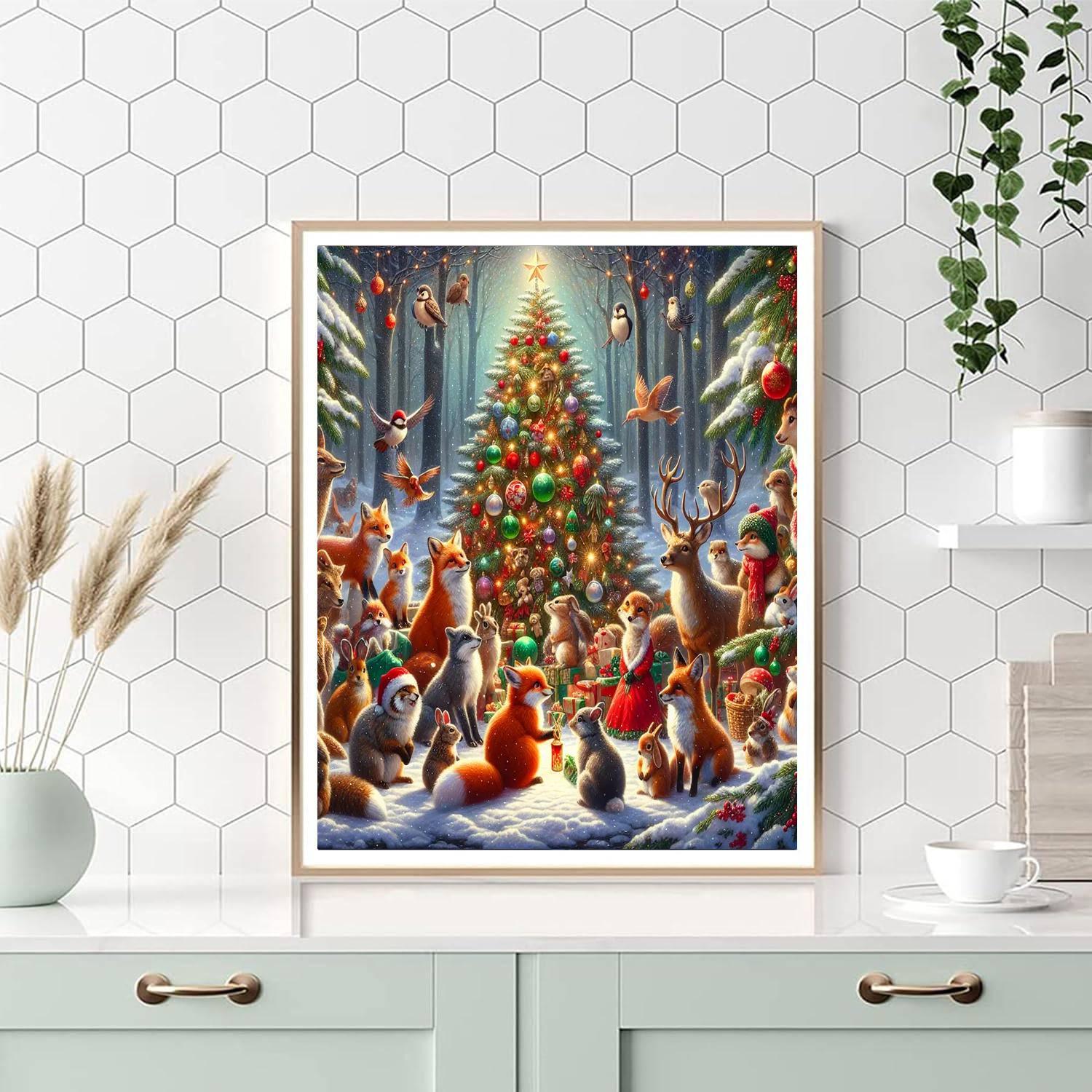 Merry Woodland Christmas Numbered Painting Kits