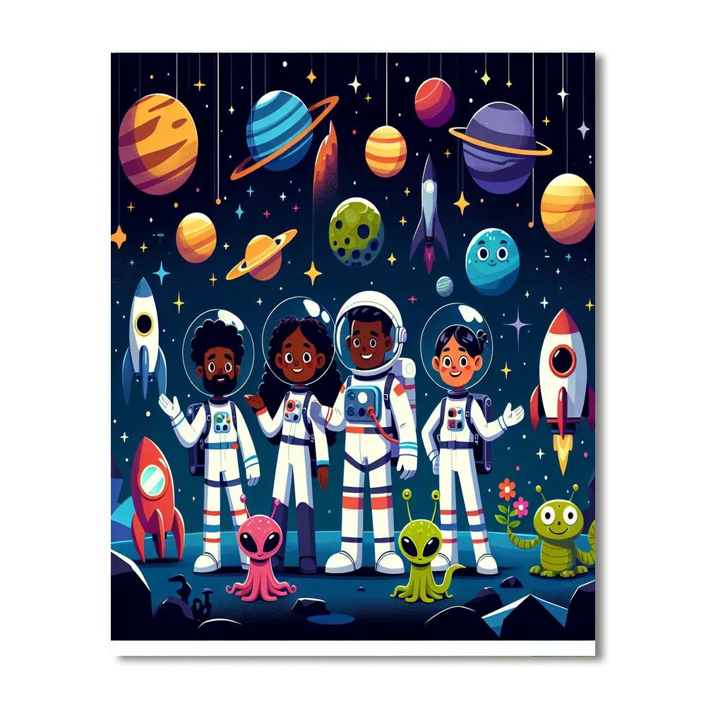 Space Exploration Mission Painting Number Kit