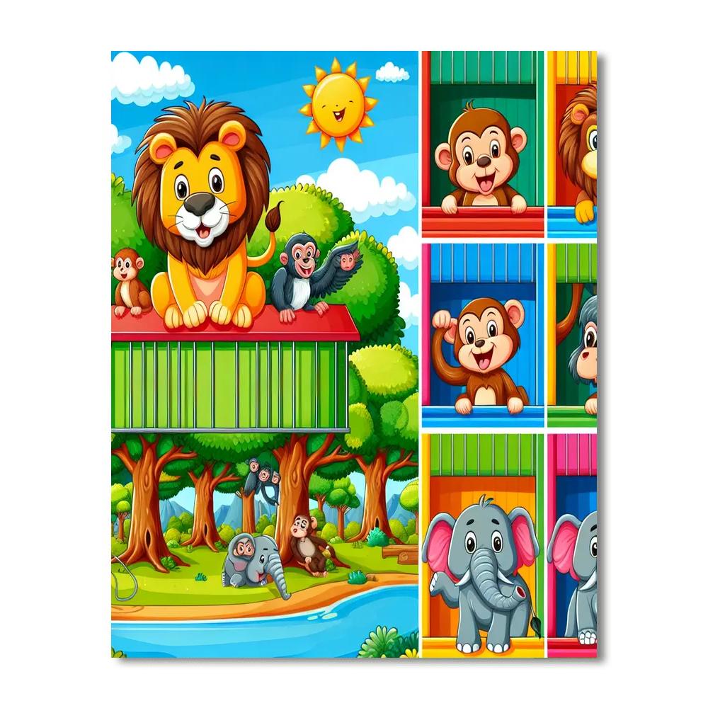 Whimsical Zoo Painting Number Kit