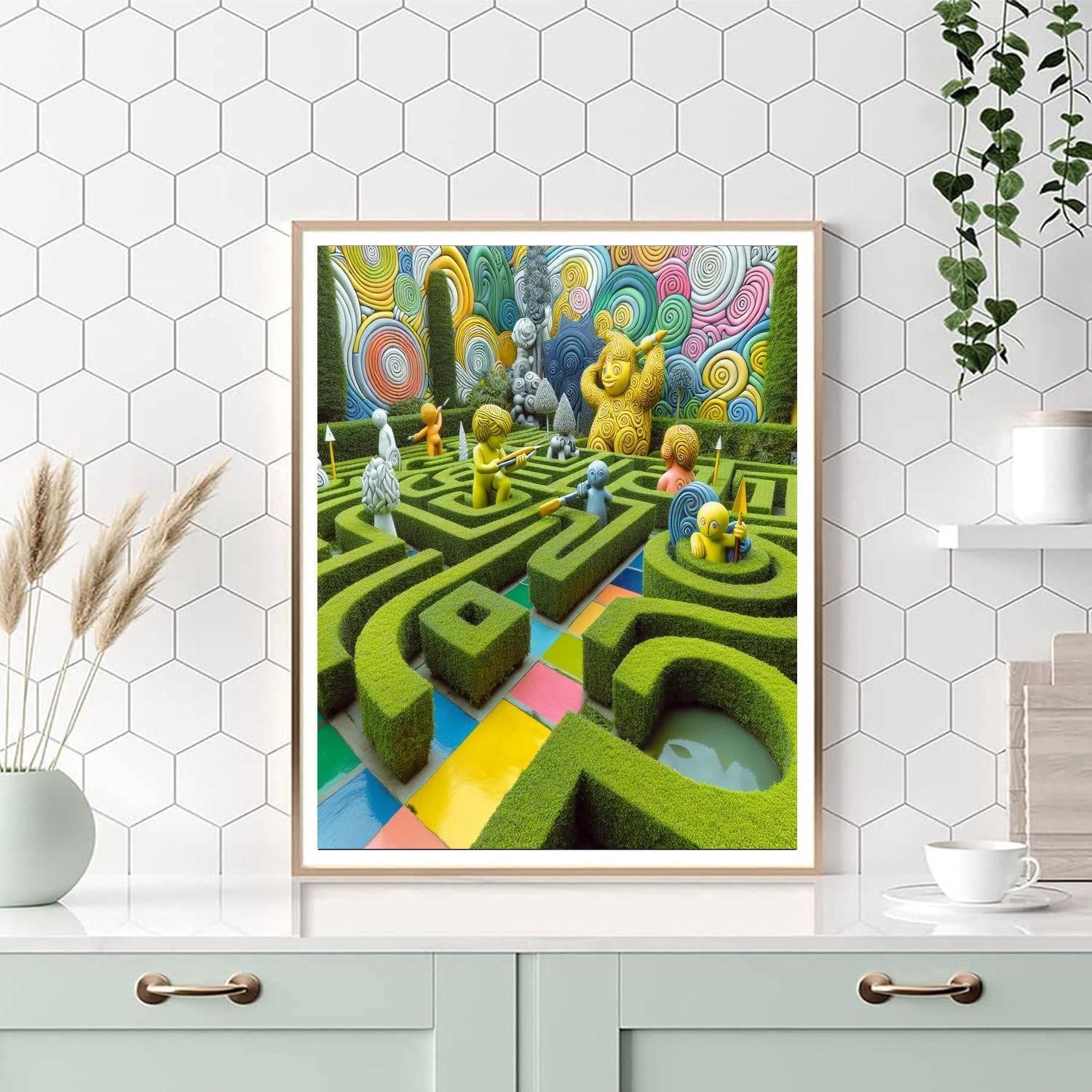 Intriguing Labyrinth Garden Painting Number Kit