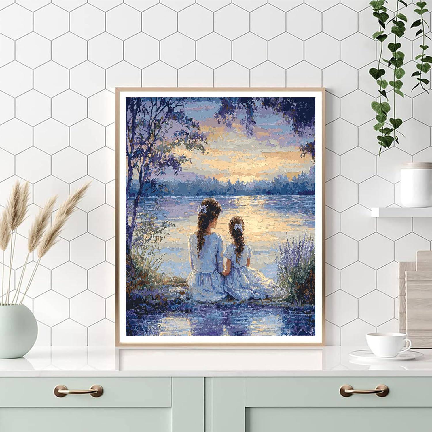 Reflective Twilight Number Painting