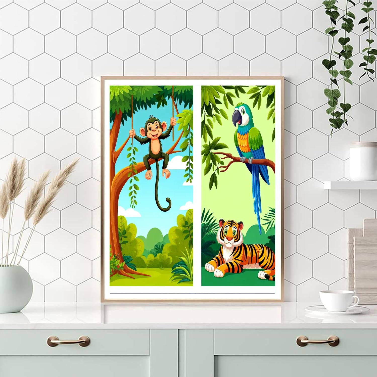 Friendly Jungle Expedition Number Painting