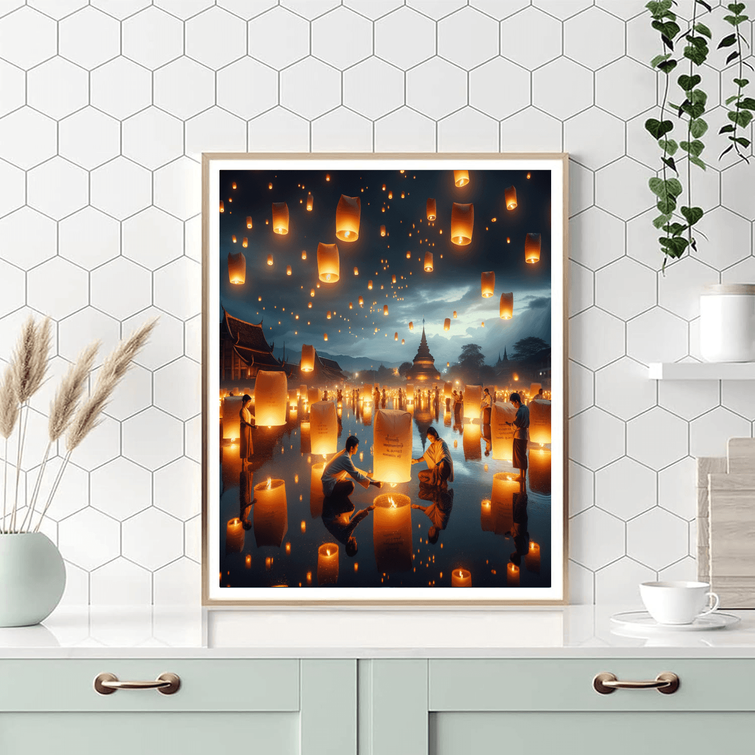 Yi Peng Lantern Festival - Thailand Paint By Numbers Kits