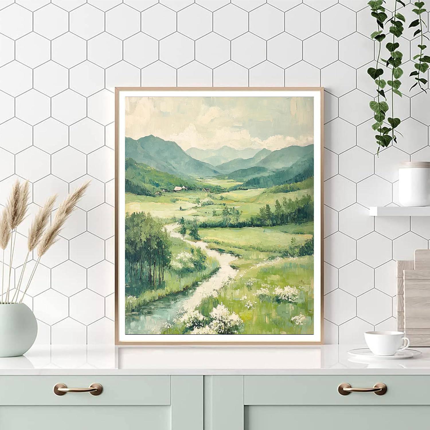 Zhao Mengfu Inspired Journey Through Serene Valleys  Paint By Color