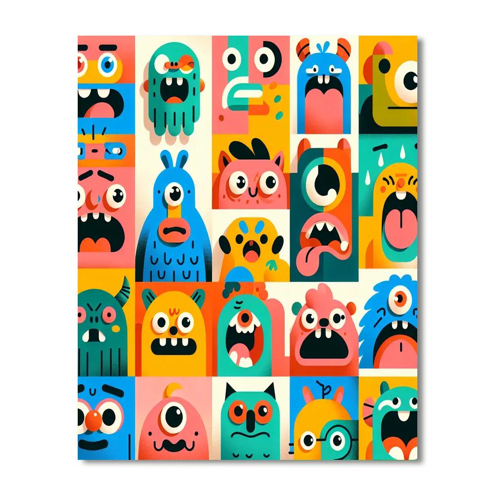 Funny Faces Number Painting
