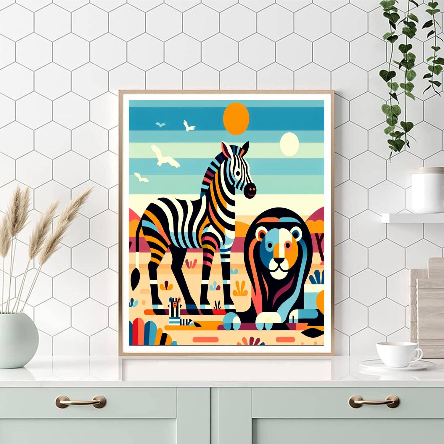 Artistic Animal Safari Painting By Numbers Kit