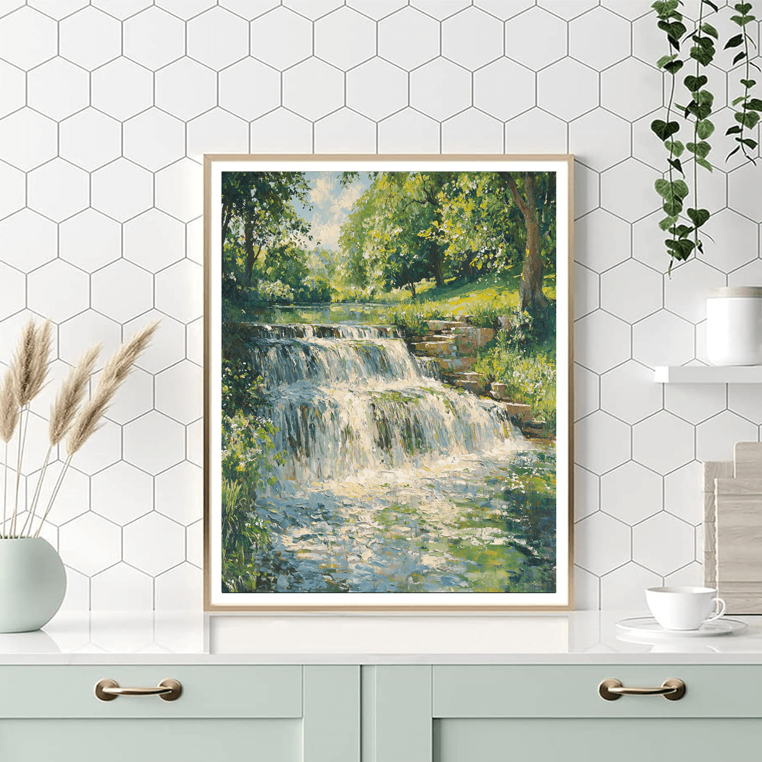 Constable Inspired Cascading Waters  Paint By Number