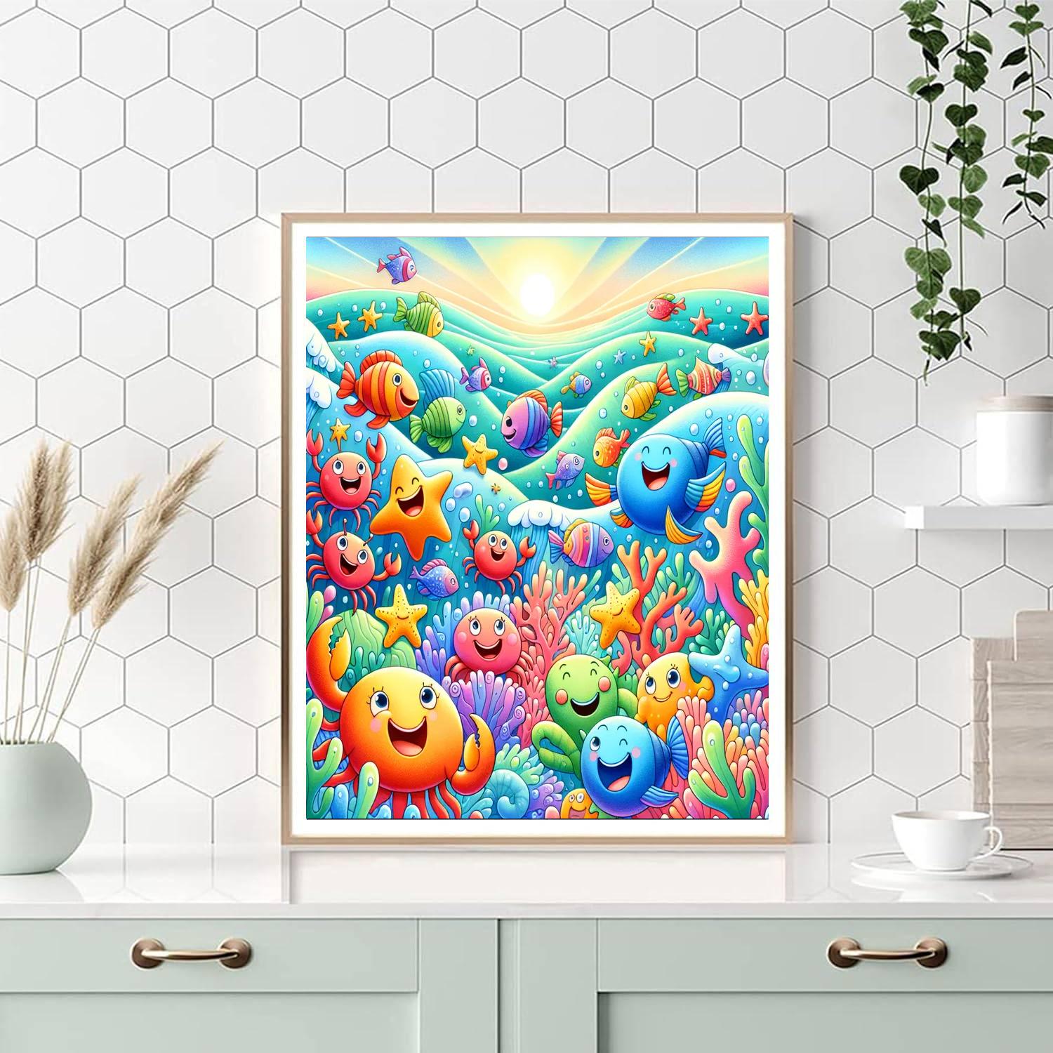 Adorable Sea Creatures Number Painting
