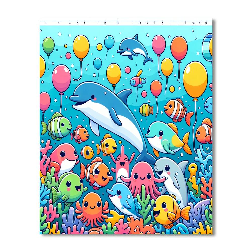 Colorful Ocean Party Number Painting