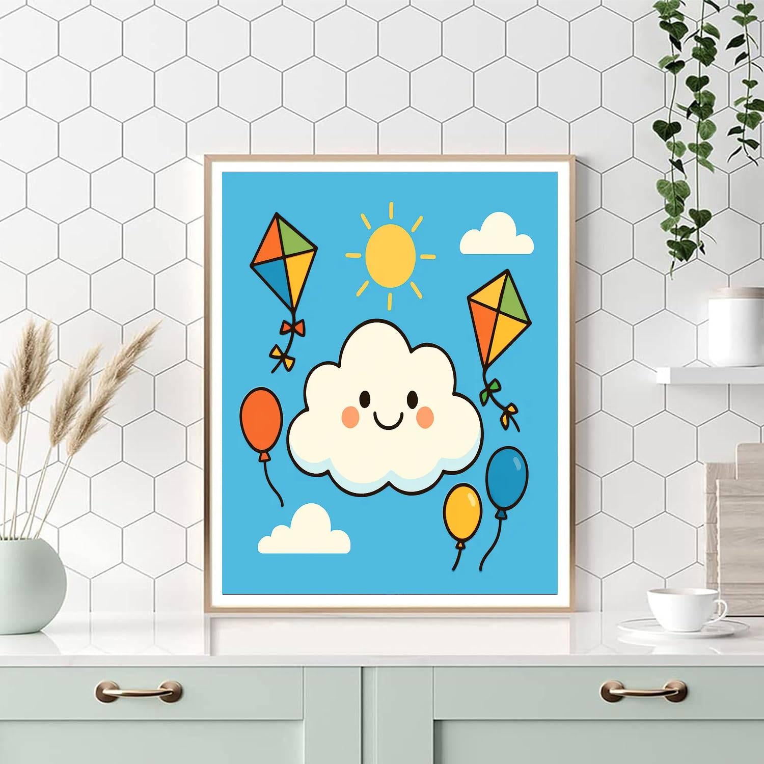 Curly Cloud Adventure Paint By Numbers Art