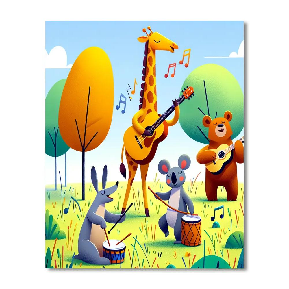 Happy Animal Orchestra Painting Number Kit