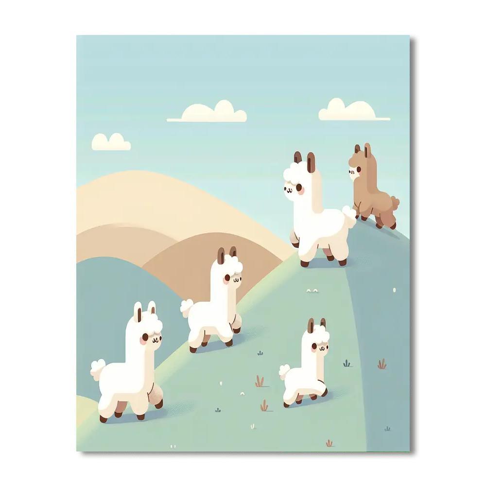 Adventurous Alpaca Adventure Number Painting