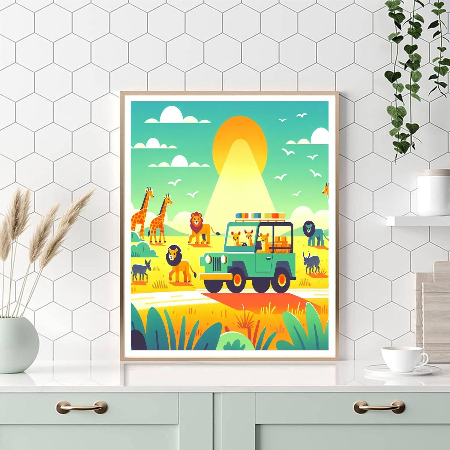Sunny Savannah Safari DIY Paint By Numbers