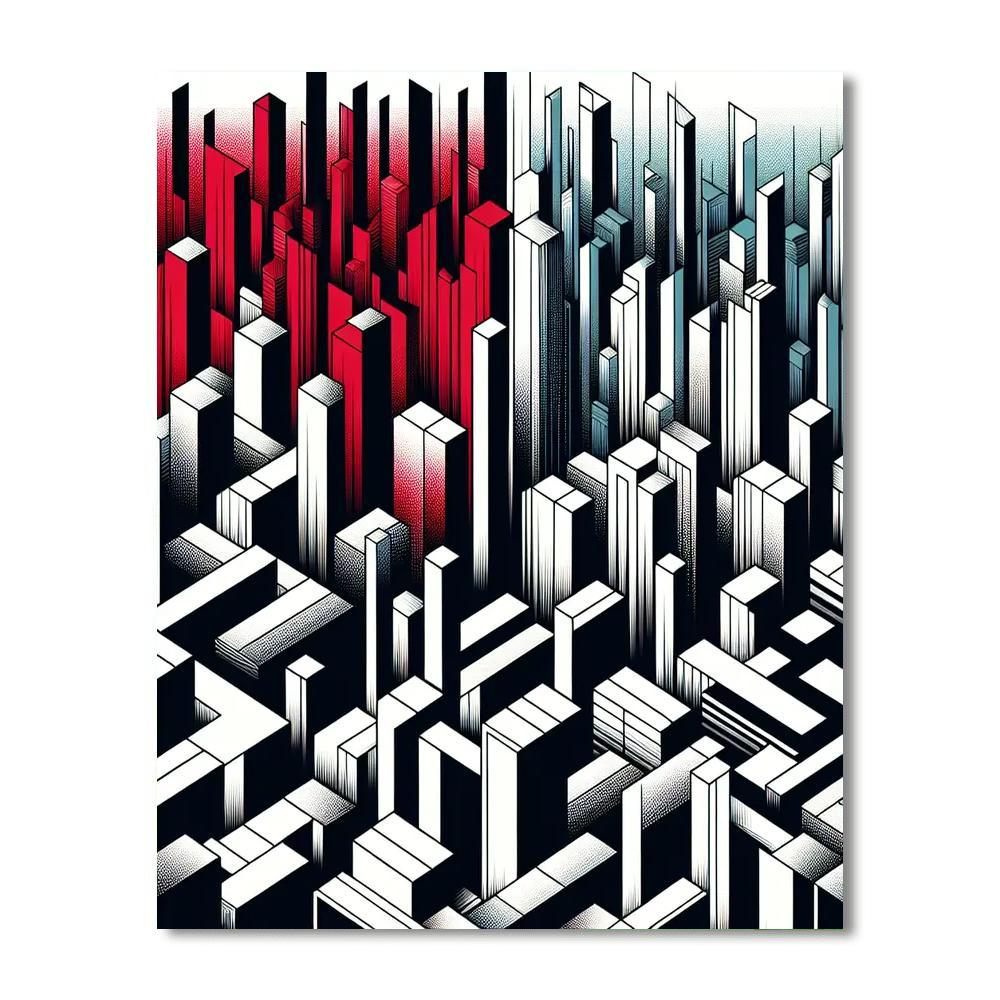 Urban Geometry Numbered Painting Kits