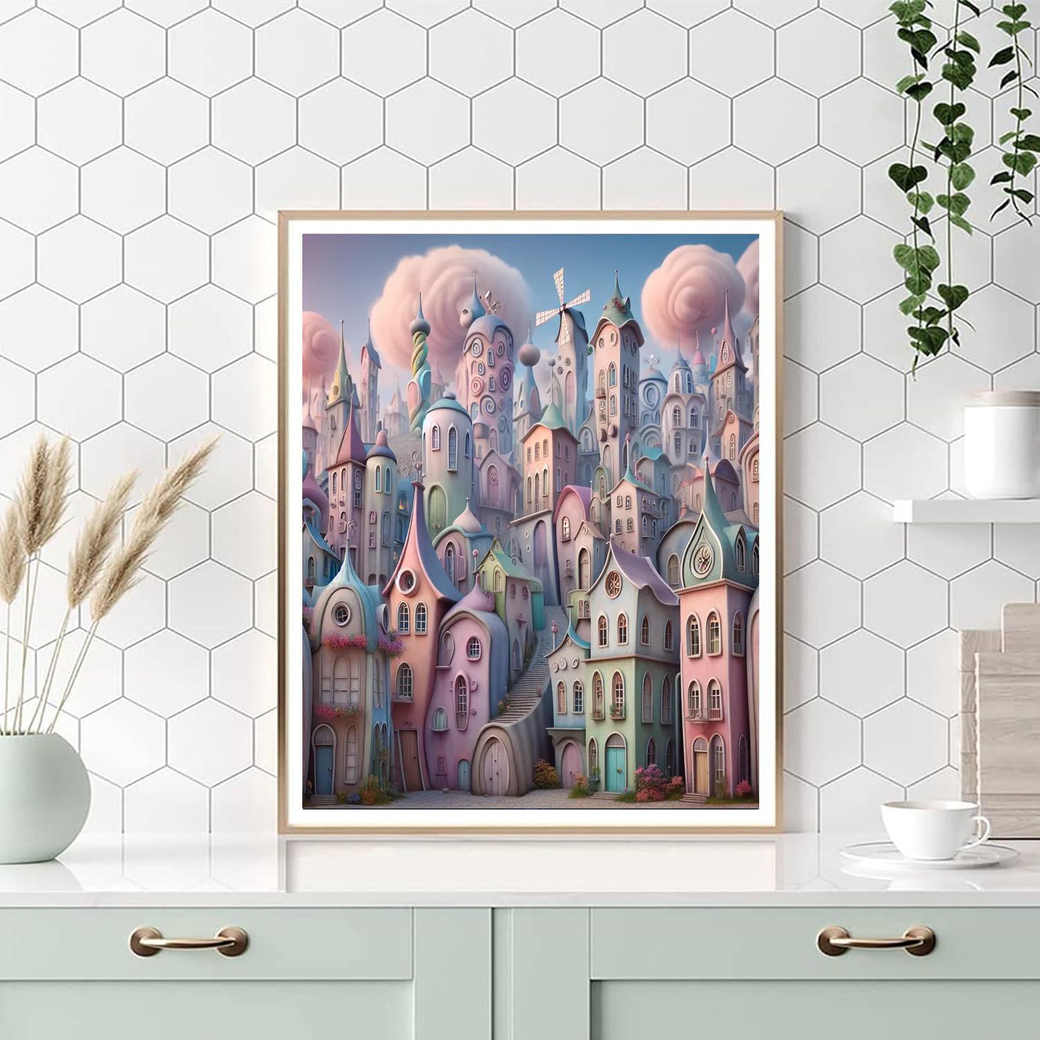 Dreamy Pastel Cityscape Paint By Number