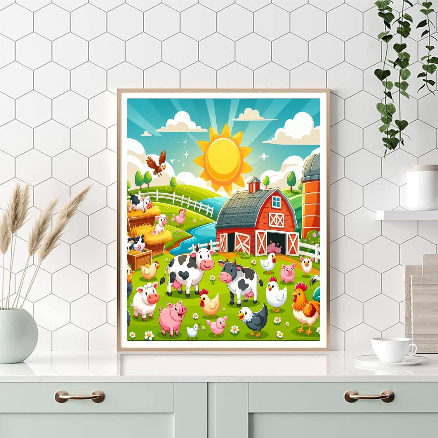 Farmyard Animal Adventure Numbered Painting Kits