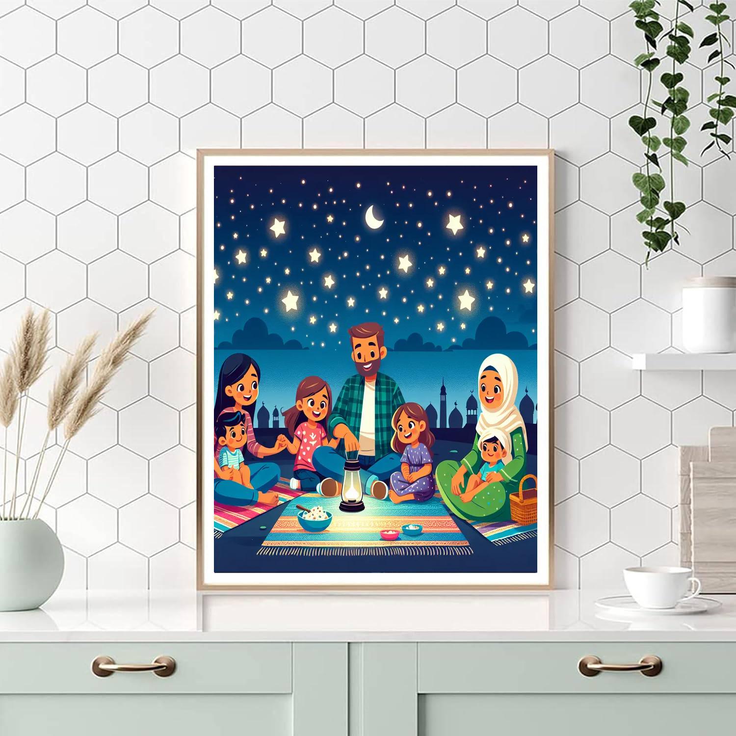 Starry Night Picnic Number Painting