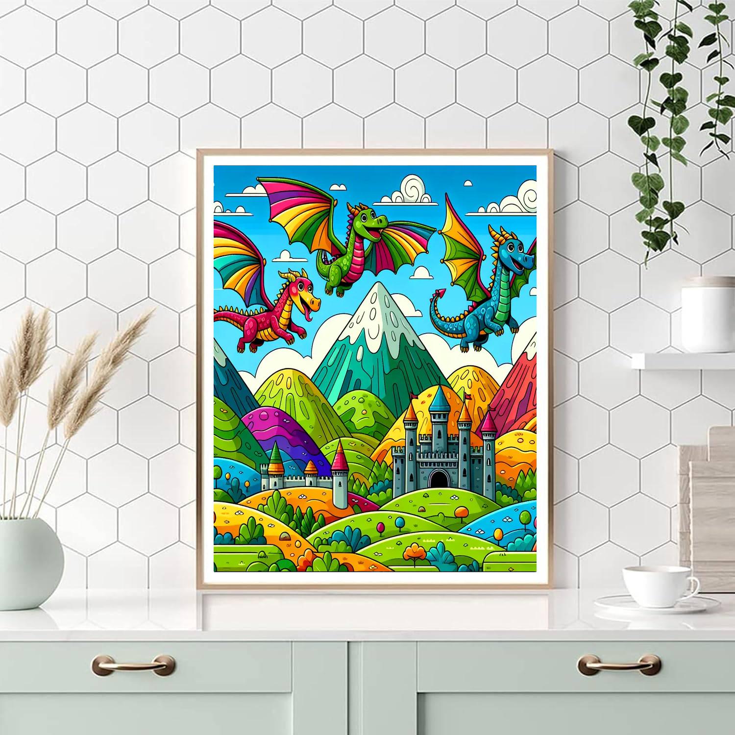 Adventure With Dragons DIY Paint By Numbers
