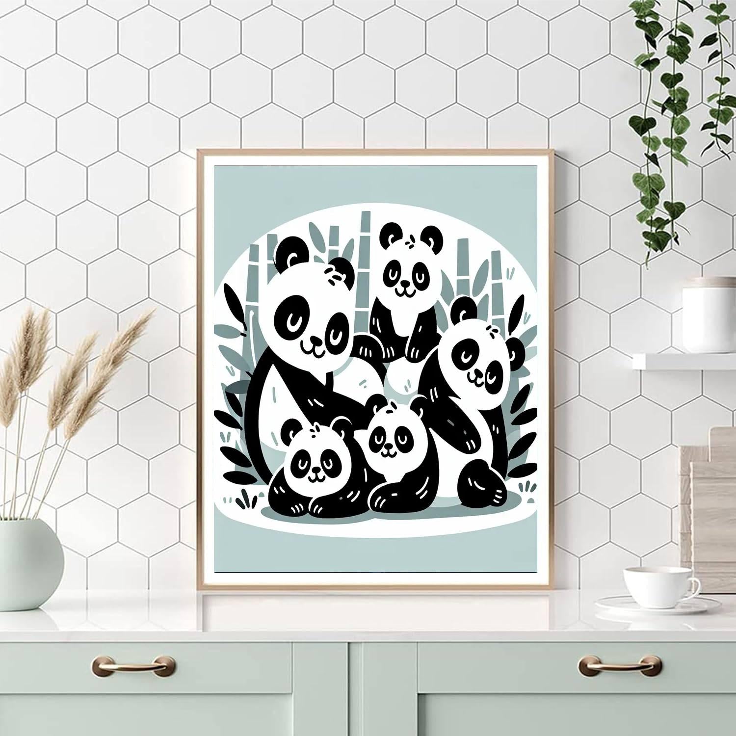 Panda Parade Paint By Numbers Art