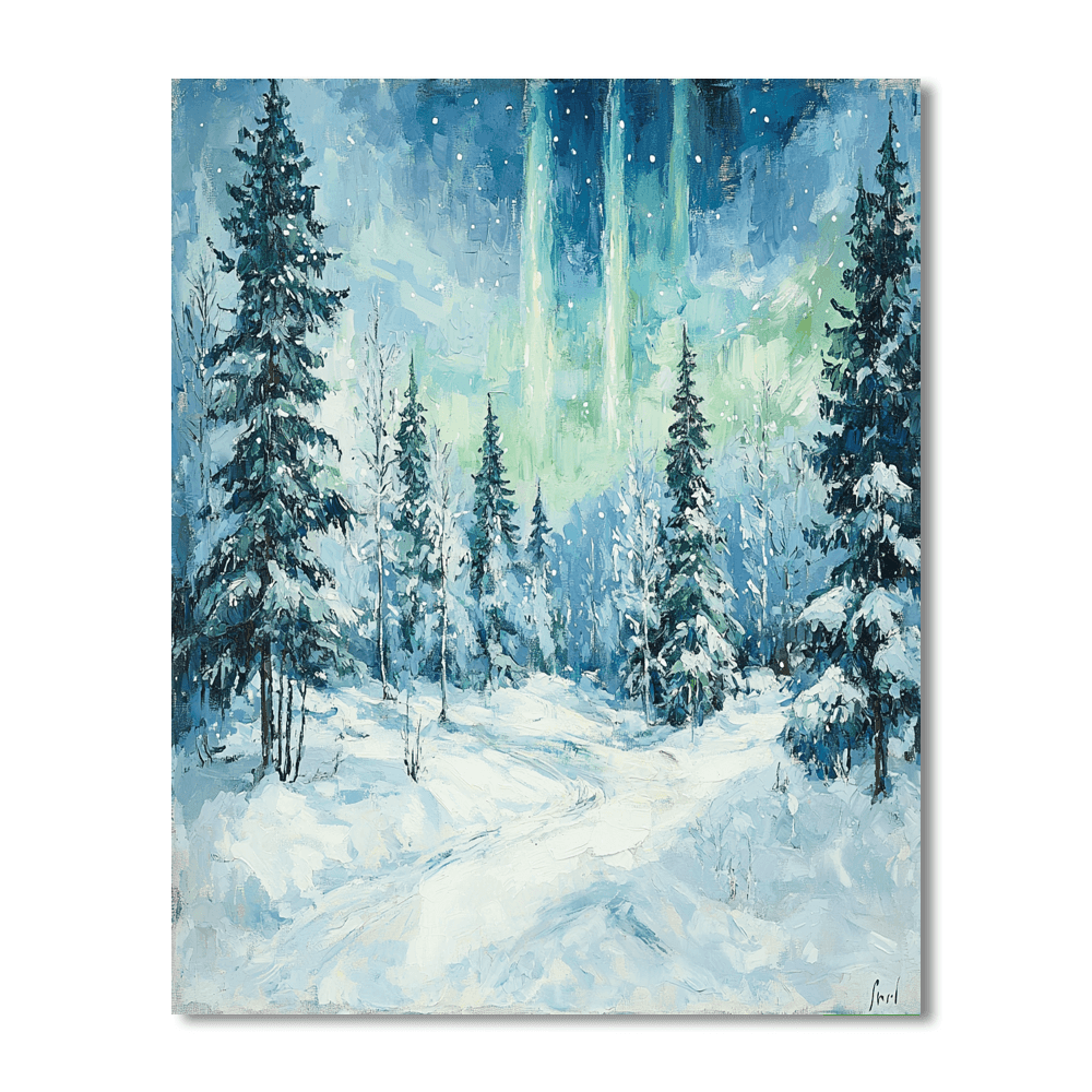 Edvard Munch Inspired Whimsical Nordic Winter Landscape  Paint By Numbers