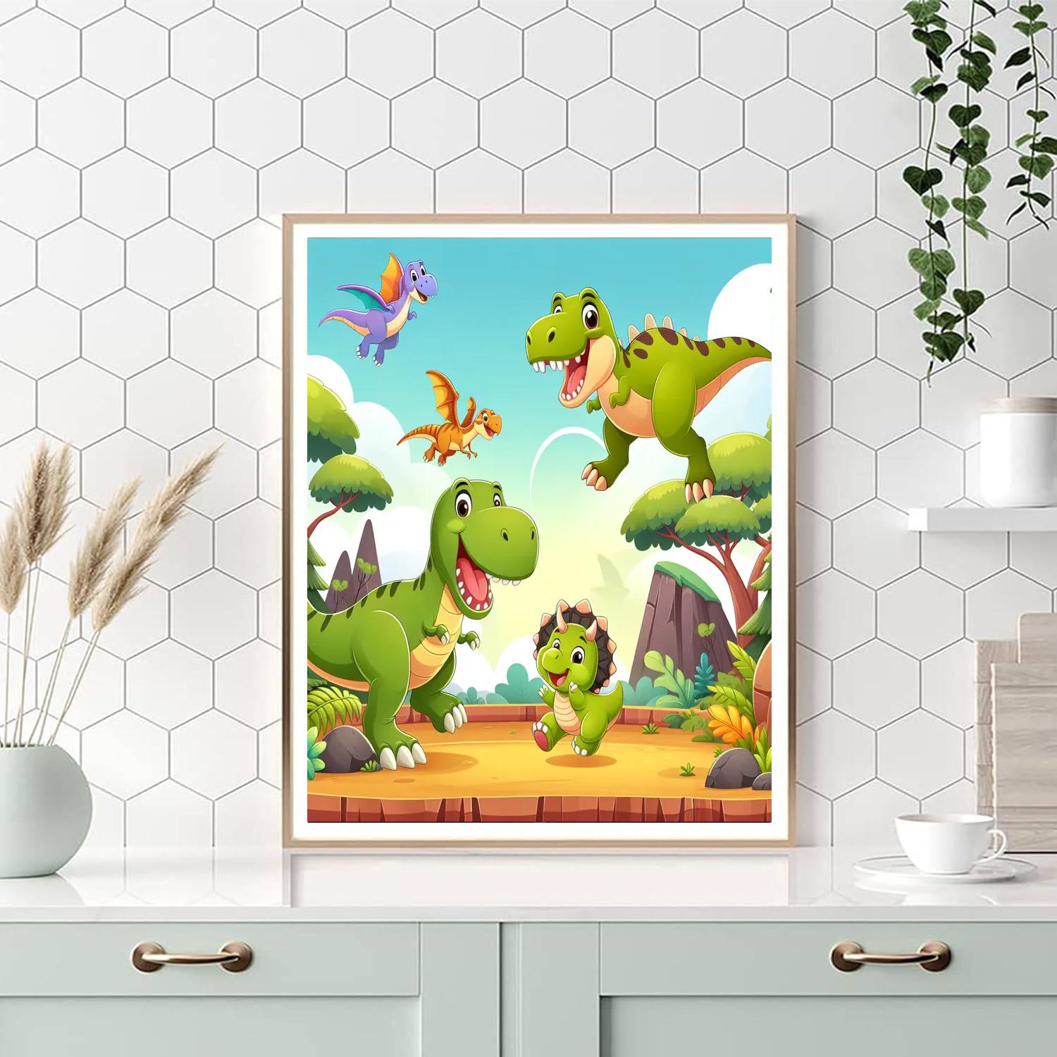 Adventurous Dinosaur Friends Numbered Painting Kits