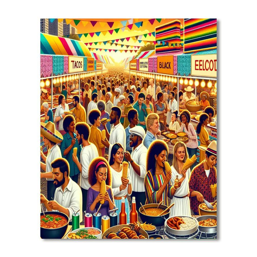 International Festival Of Street Food - Mexico Painting By Numbers Kit