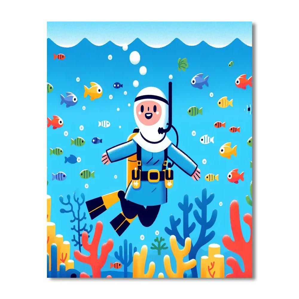 Daring Diver Paint By Numbers
