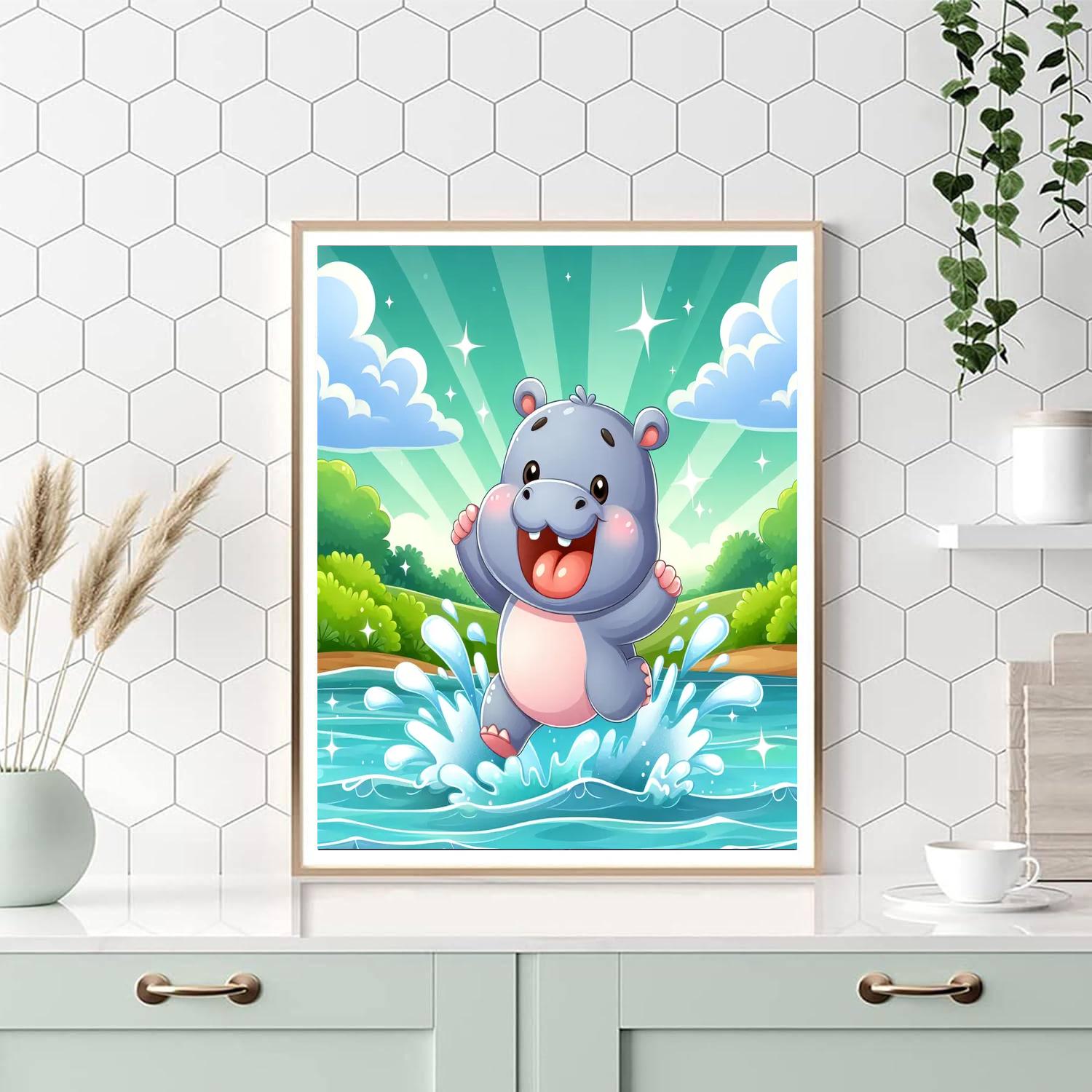 Bouncy Hippo Paint By Color