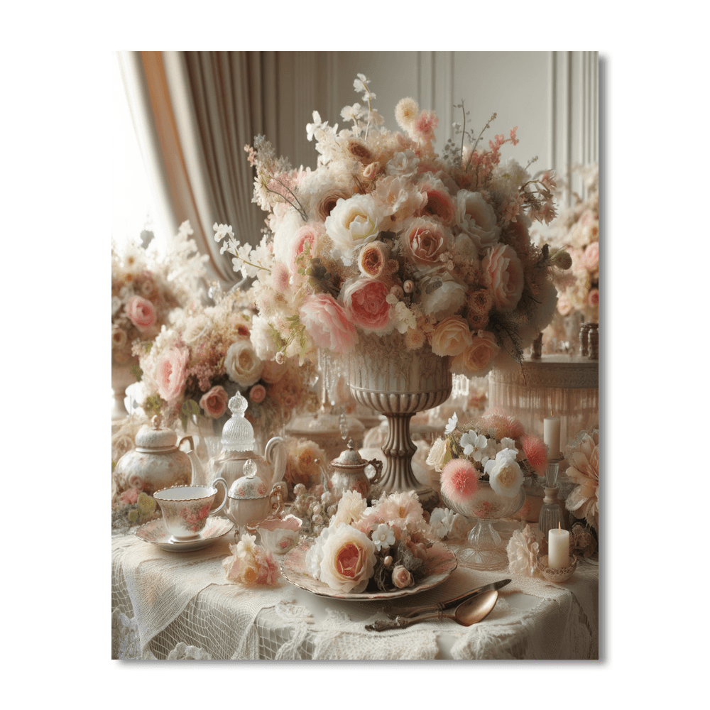 Vintage Floral Tea Party Paint By Number