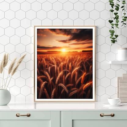 Golden Wheat Sunset Paint By Number
