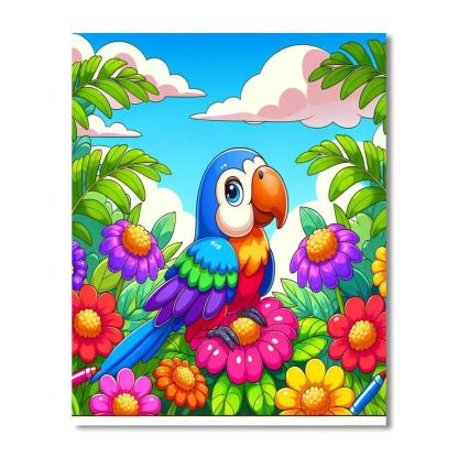 Rainbow Parrot Fiesta Numbered Painting Kits