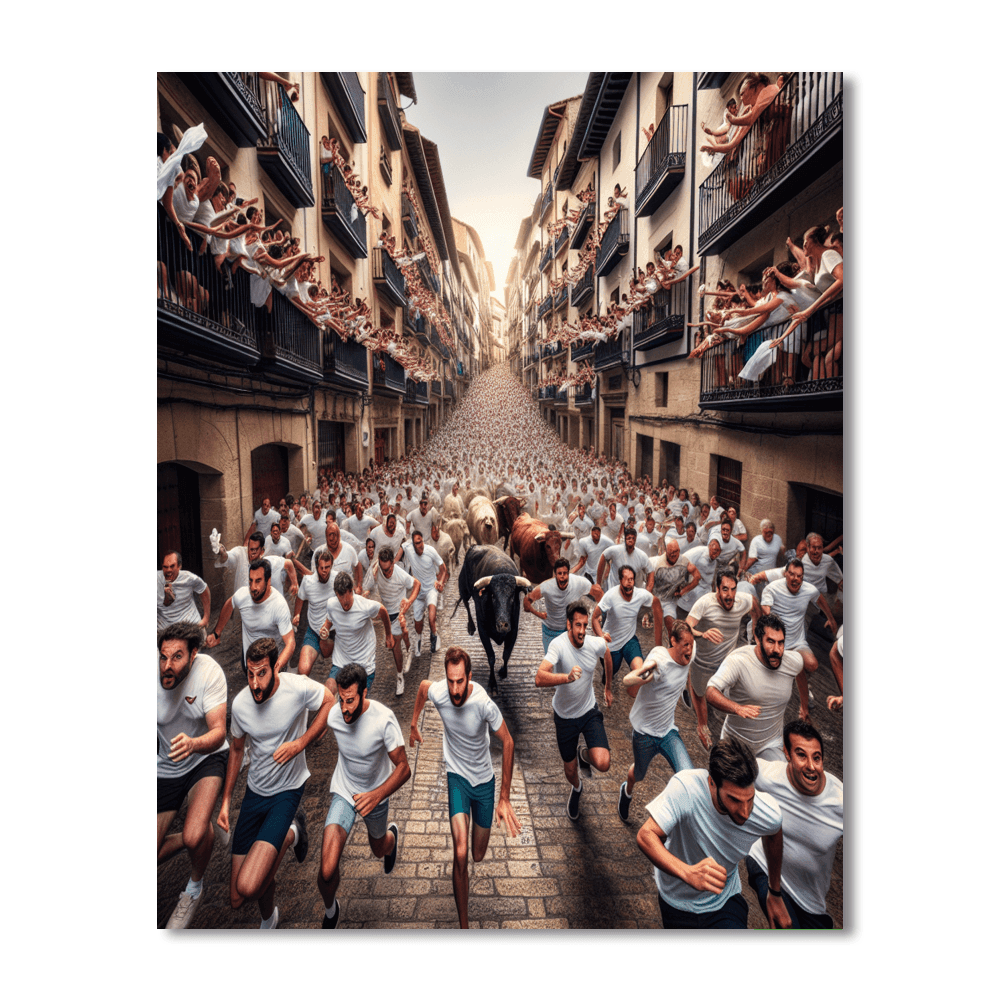 San Fermín Festival - Pamplona, Spain Painting By Numbers Kit