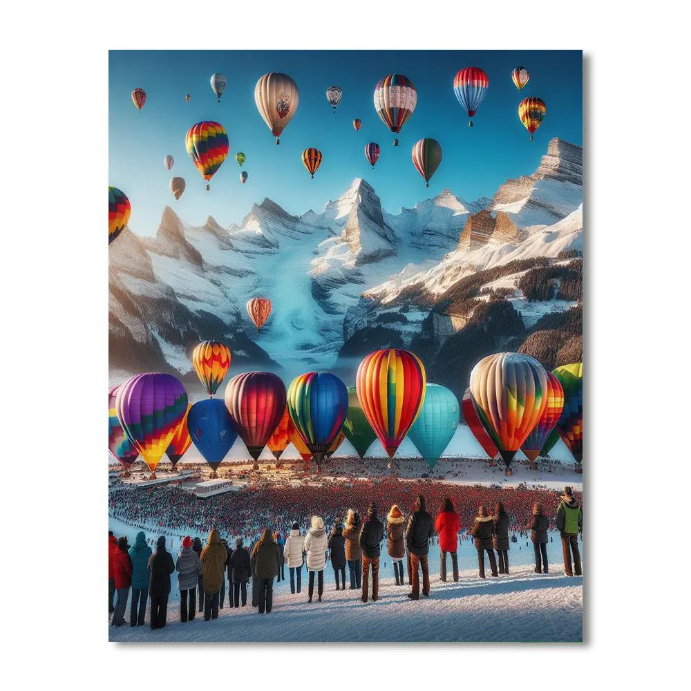 Chateau-d'oex Balloon Festival - Switzerland Number Painting
