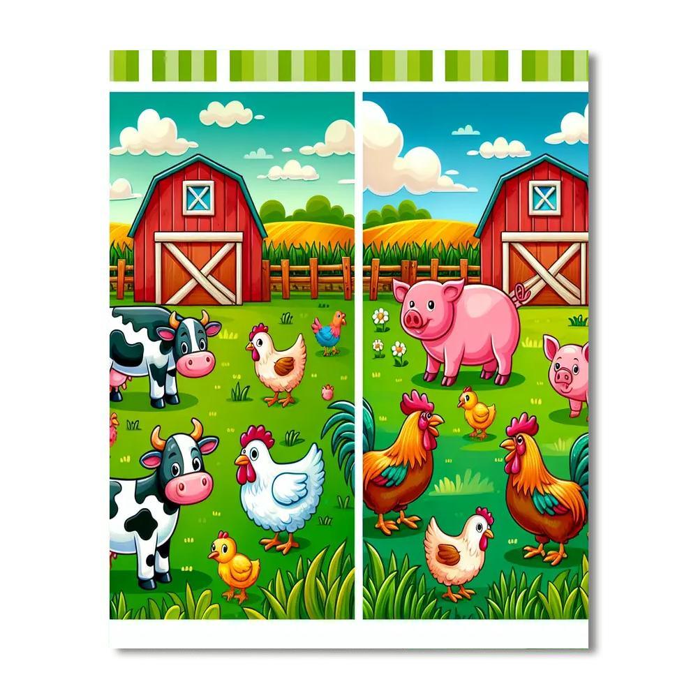 Farmyard Adventure With Barnyard Buddies Paint By Numbers Art