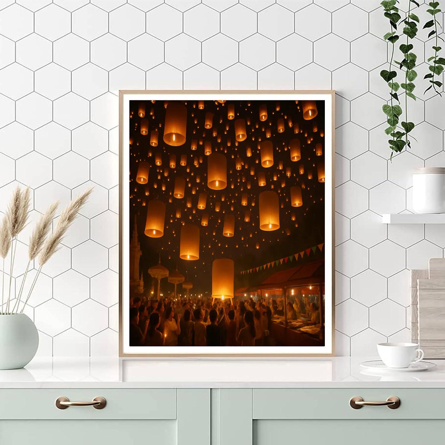 Festival Of Lanterns - Thailand Paint By Numbers Kits