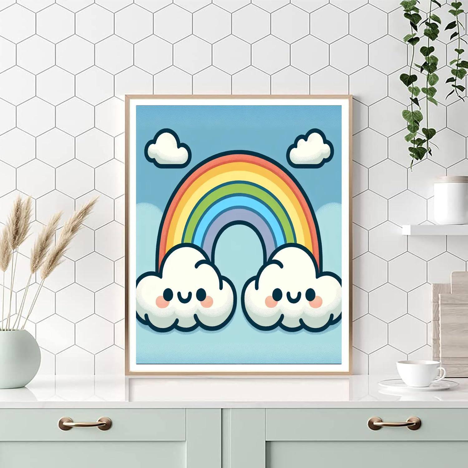 Rainbow Rain Paint By Numbers Art