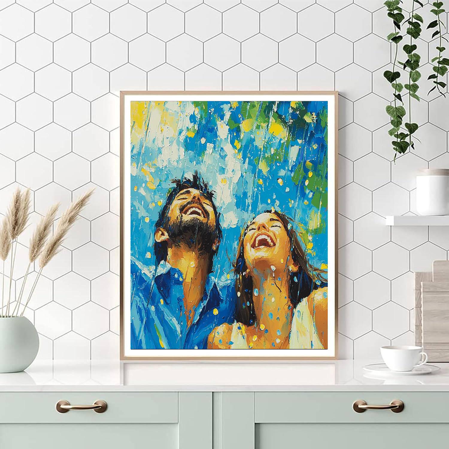 Joyful Rain Shower DIY Paint By Numbers